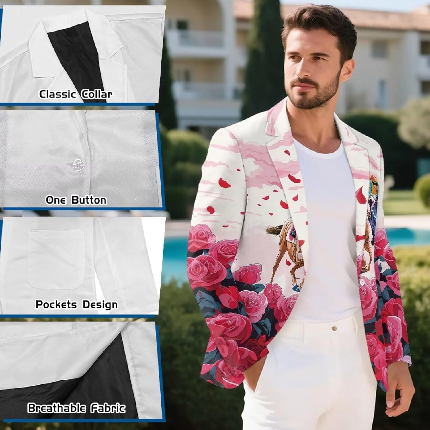 HUIACONG Gentlemen Suit Jacket Father Blazer for Men Suit Coat