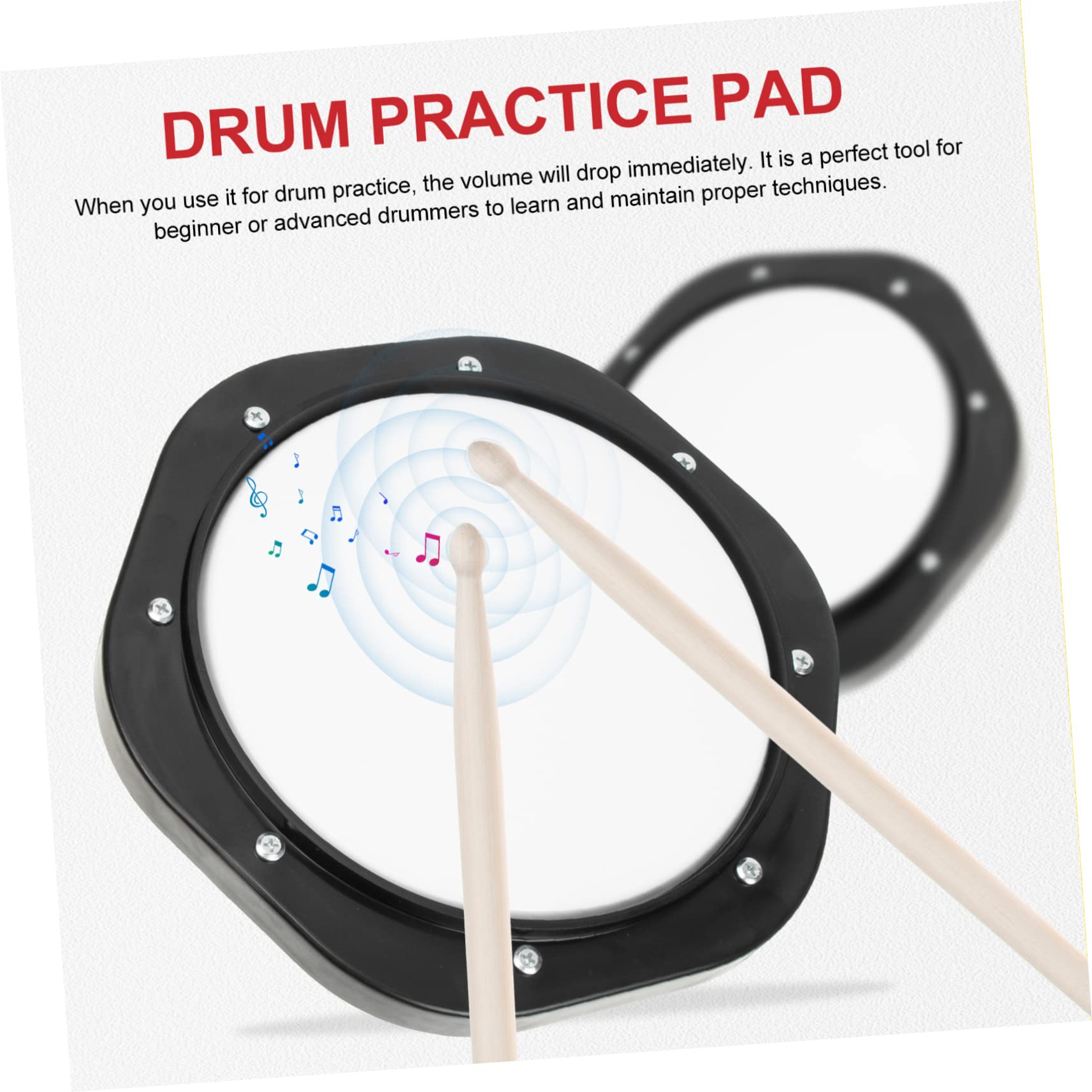 HANABASS 1Set Drum Practice Pad Dumb Drum Pad with Drumsticks and Carrying Pouch for Beginners Drummers Silent Practice Accessory for Home Use