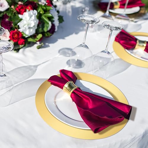 Miniatura 5 de Tioncy Manteles individuales redondos de papel, desechables, para comedor, boda, decoración de mesa del hogar, banquetes de Año Nuevo, fiestas,