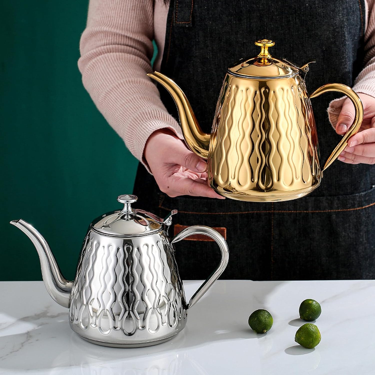 [XMTAN] 湯沸かしケトル ハンドドリップ 02 1.5L/1.8L ステンレス 大容量 IH対応 直火NG グースネック すぐ