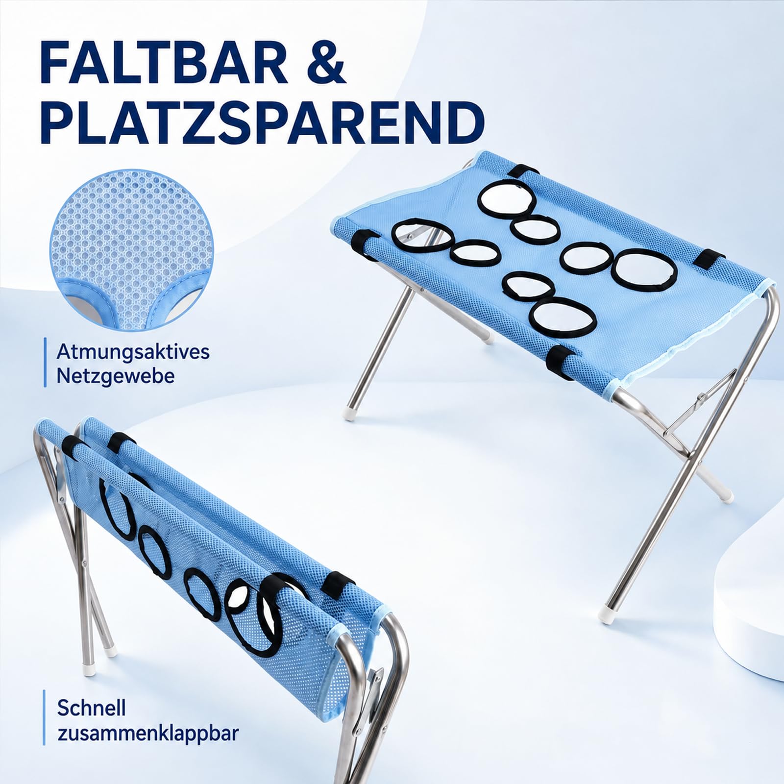 DZ'HUE Hundepflege HäNgematte, 2027 NEU Pet Shower Holder, Hunde Badehilfe, Faltbare Hundebadewanne Mit Gestell, Hundewaschtisch Klappbar, füR Haustierpflege Bad Salon (A-Blue)