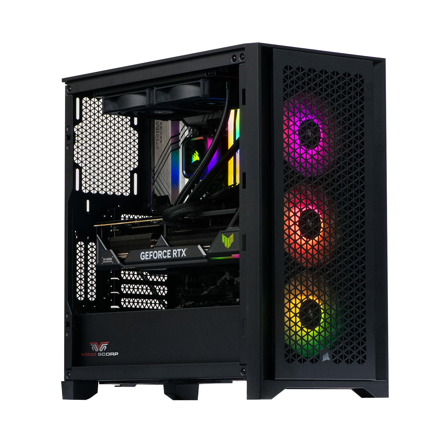 Veno Scorp Gaming PC - Intel Core i7 14th Gen Nvidia Geforce RTX 5080 16GB GPU - 32GB 6000Mhz DDR5 Ram - Corsair MP600 2TB NVMe - 850W Gold Rated PSU - Wi-Fi - Liquid Cooled - 4000D ARGB Black