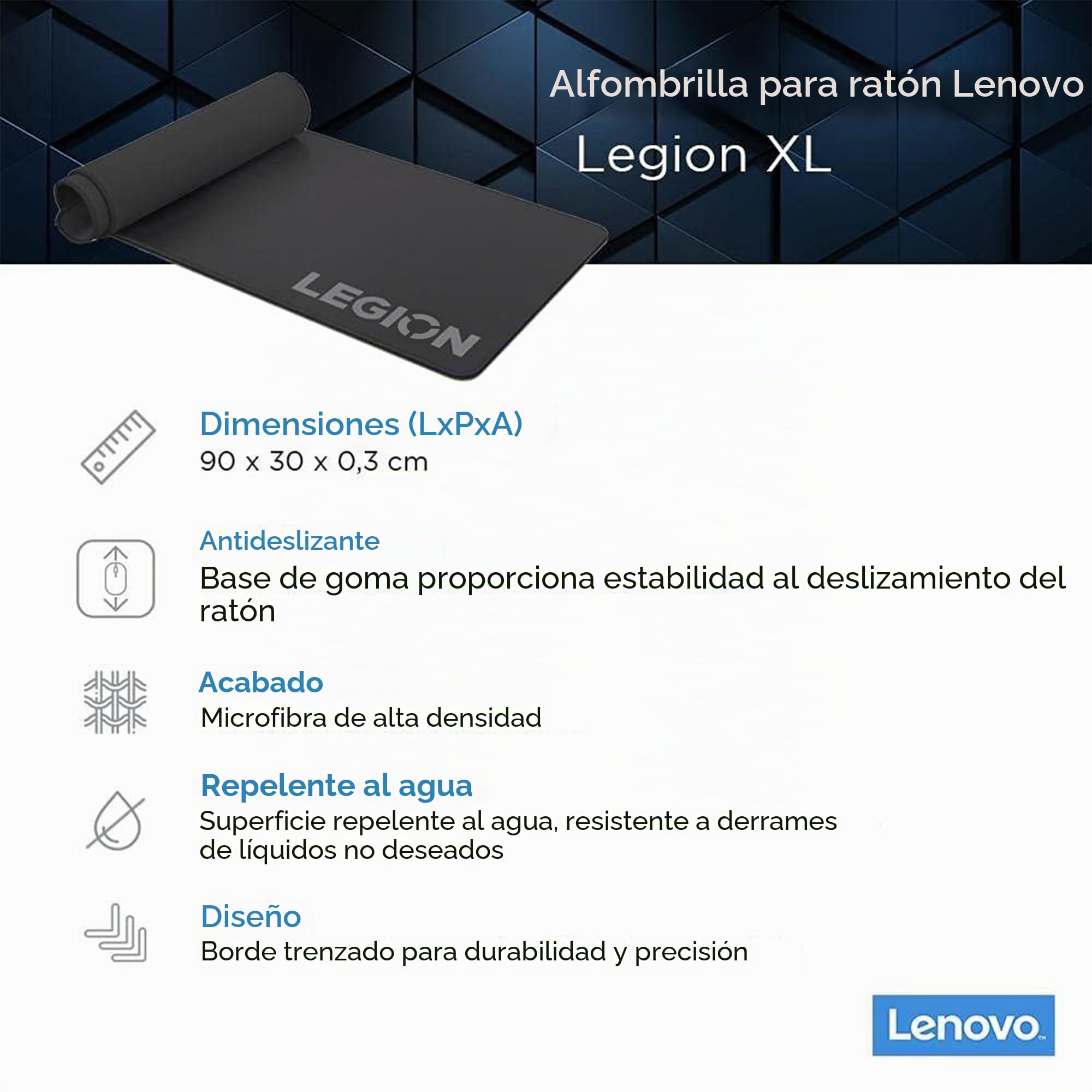 Alfombrilla de Mouse de Tela para Juegos Lenovo Legion XL