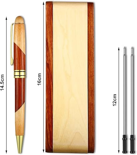 Miniatura 2 de Luxury Wood Ballpoint Pens Christmas Appreciation Gifts for Men with Business Pen Case Display, Thank You Gift Personalized Handmade Wooden Writing
