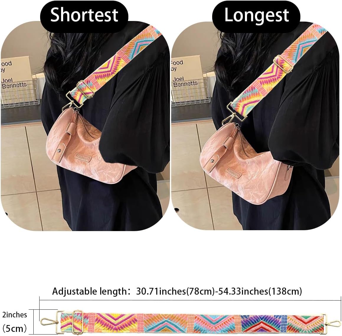 Purse Straps Replacement Crossbody Shoulder Straps, 2" Wide Adjustable Bag Strap Crossbody,Thick Handbag Straps - Image 7