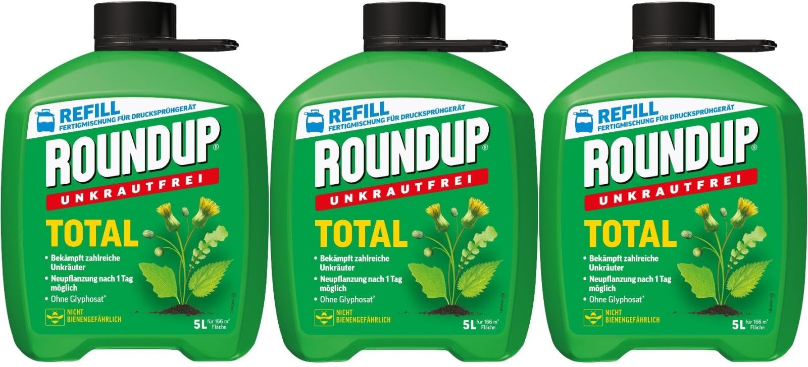 3 X 5L Roundup®Unkrautfrei Total