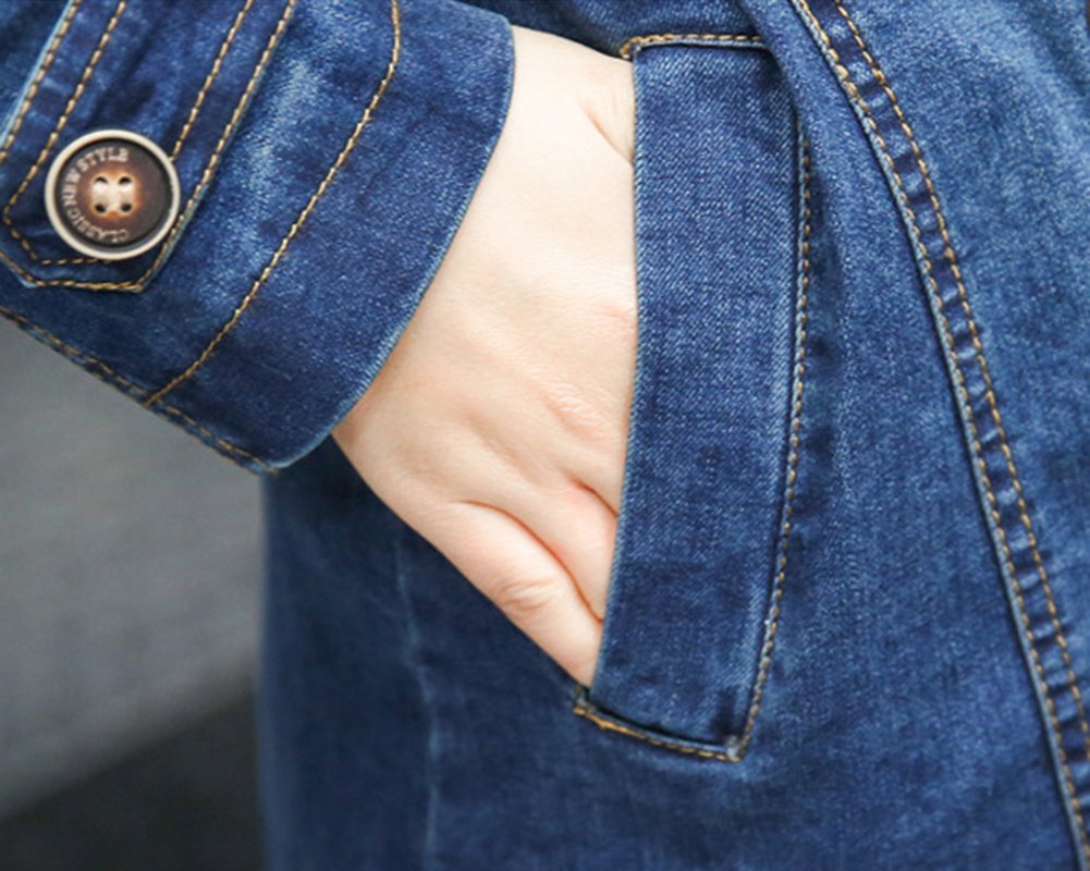 Damen Denimjacke Leichtes Winddicht Übergangs Jacken Draussen Jacke für Mädchen XXL