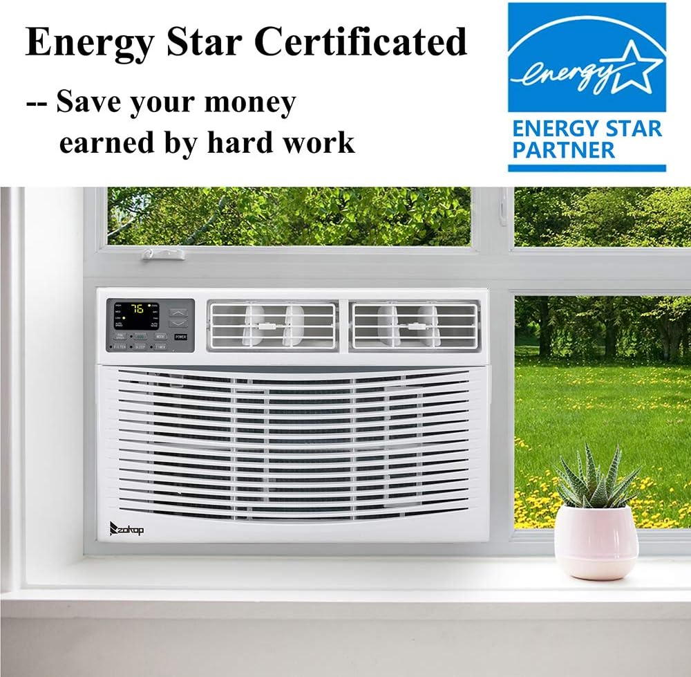 Super Deal Product 12000 BTU Window Air Conditioner, Energy Saving AC Unit with Remote Control & Timer Function, Ideal for Rooms up to 550 Square Feet, 110V/60Hz, White