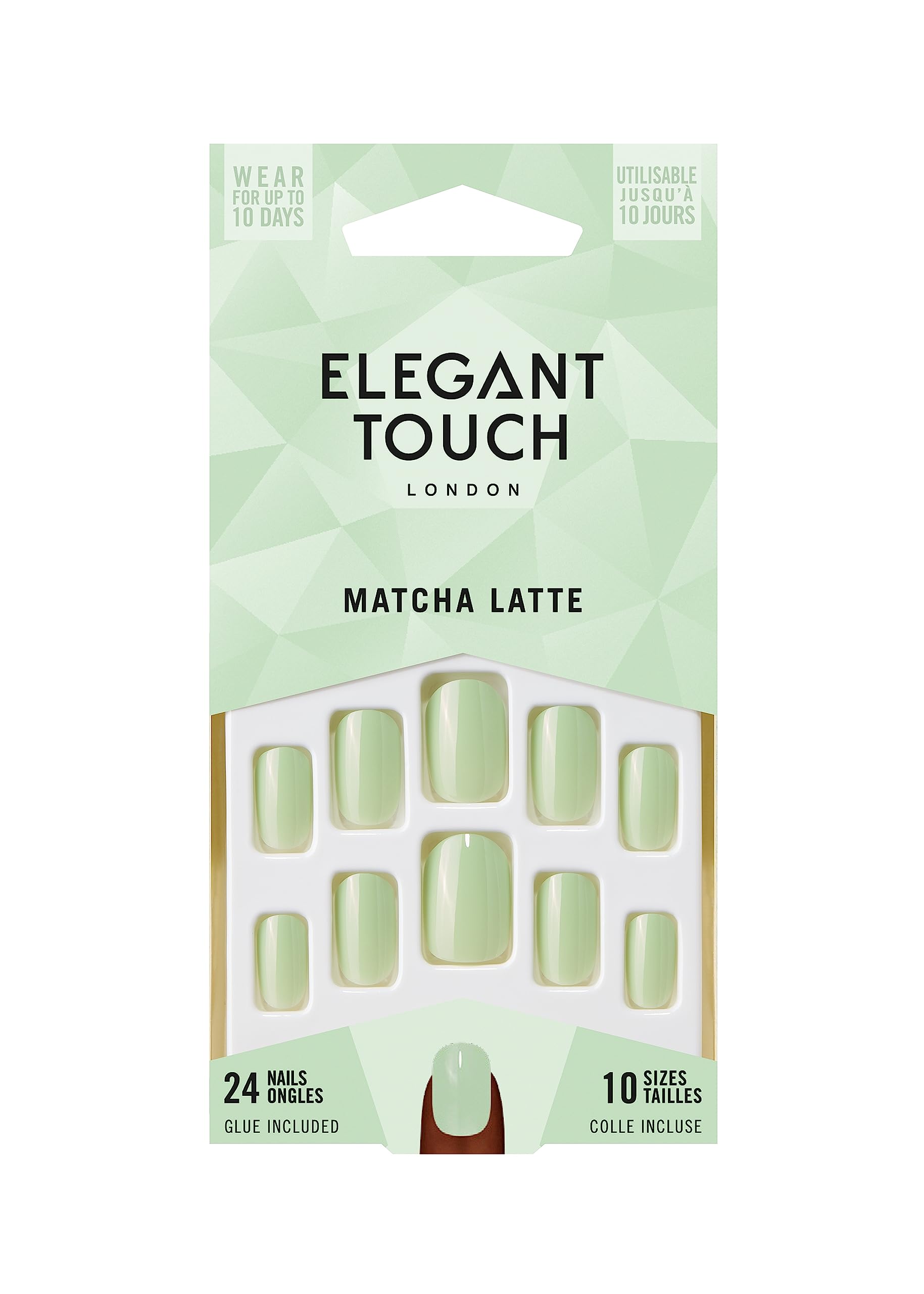 ELEGANT TOUCH FALSE NAILS MANICURE KIT 24 NAILS WITH GLUE - MATCHA LATTE