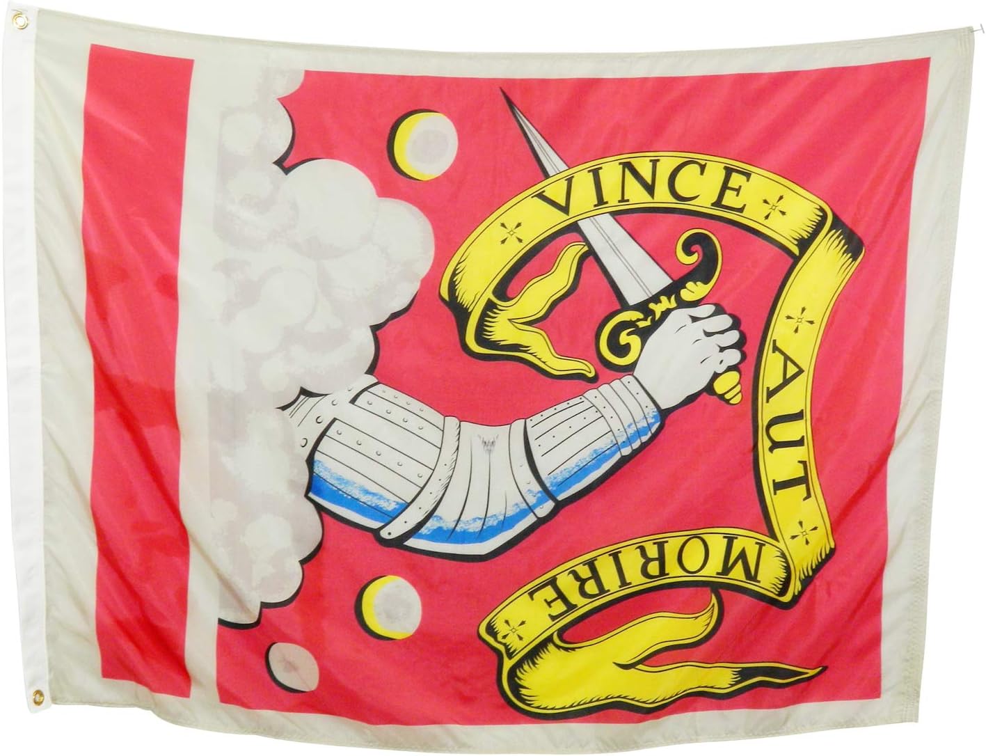 3x3' Bedford Conquer or Die Flag - Durable All-Weather Nylon, Reinforced Fly End Stitching - Proudly Made in the USA