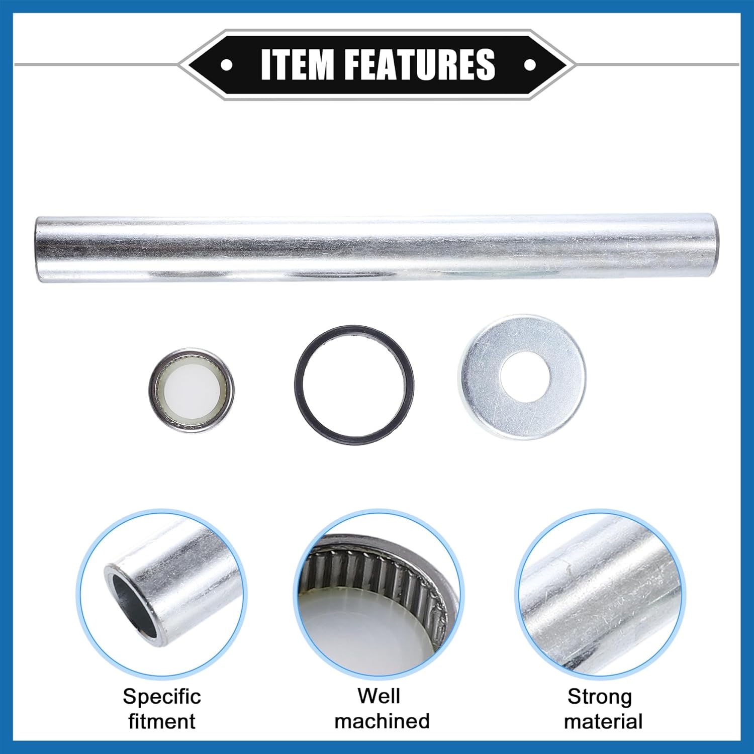 Swingarm Bearing Bushing Kit Compatible for Yamaha Banshee 1987-2006, Durable Metal Silver Tone Bearing Bolt Bushing Rebuild Kit Item Replacement