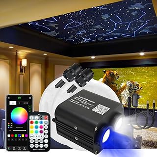 AKEPO 20W Dual-Head APP Twinkle RGBW Fiber Optic Lights, Sound Activated Fiber Optic Star