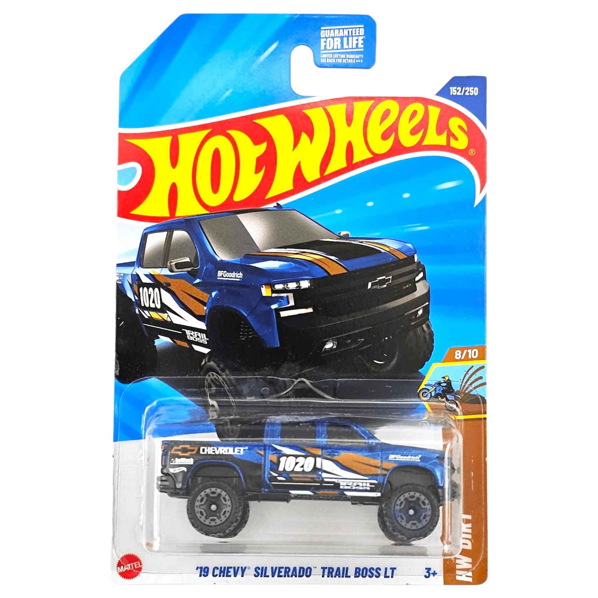 Hot Wheels '19 Chevy Silverado Trail Boss LT [Blue], HW Dirt 8/10, 152/250, 1:64 Scale Diecast Car-image-19