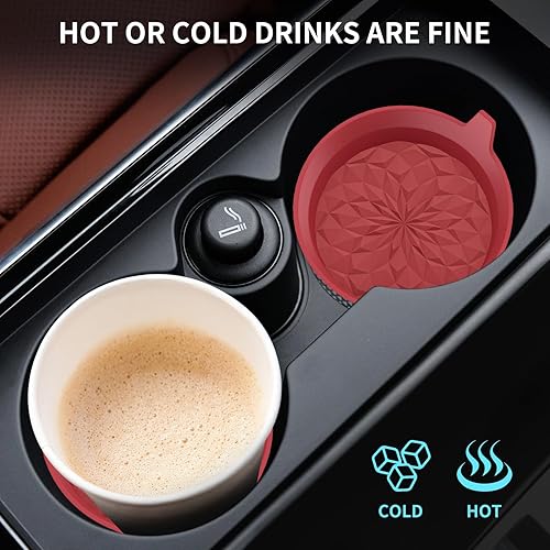 Miniatura 6 de ME.FAN Car Cup Coasters [4 Pack] Silicone Car Coasters/Automotive Cup Mats - Universal Non-Slip Recessed Car Interior Accessories - Car Cup Holder