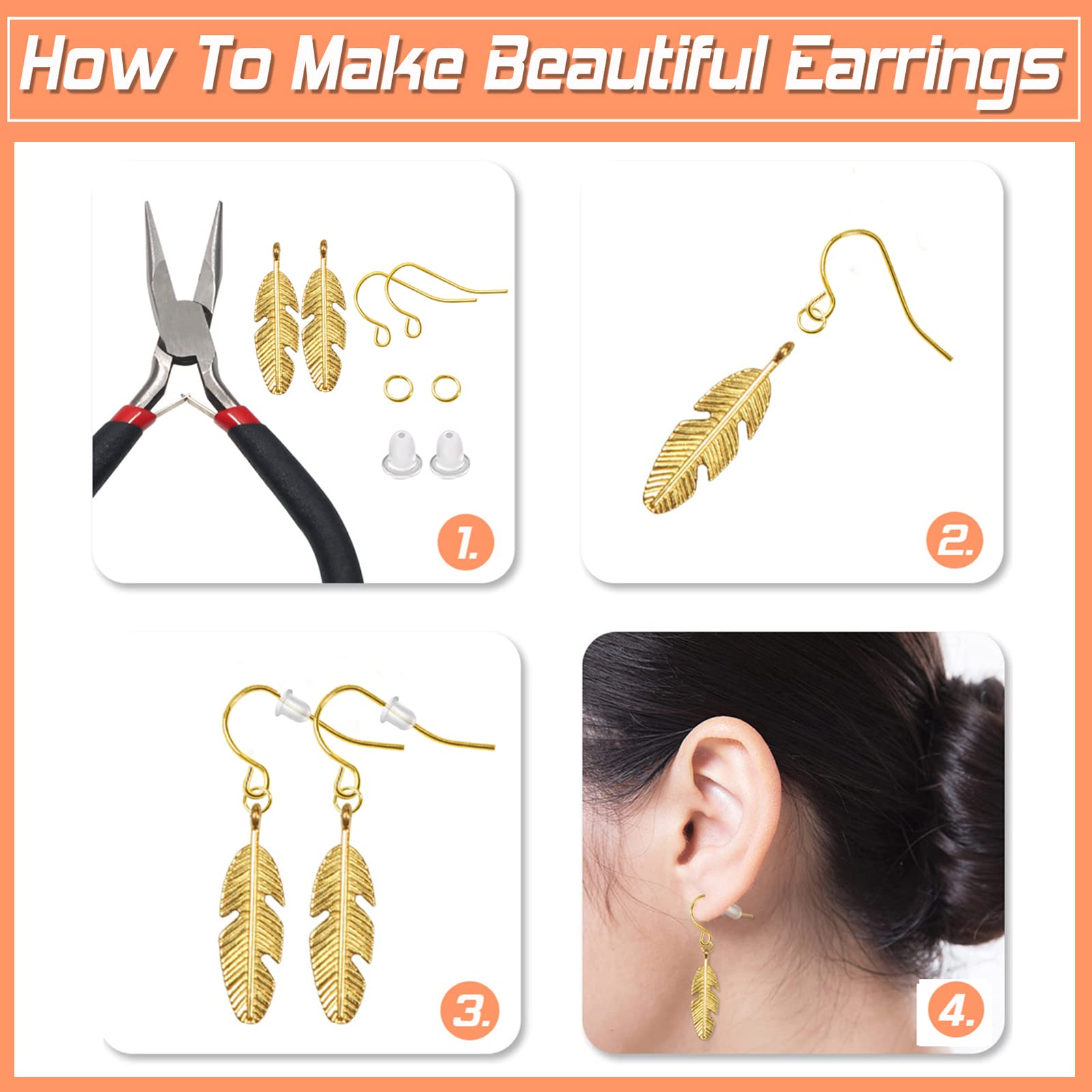 Confezione Da 500 Ganci Per Orecchini In Acciaio Color Platino, Ganci - Foto 5