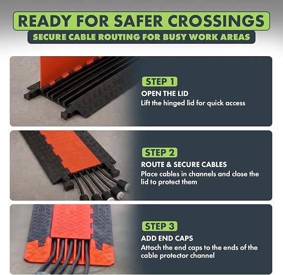 Checkers Guard Dog End Cap 5-Channel Cable Protector, Orange