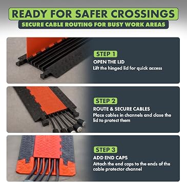 Checkers Guard Dog End Cap 5-Channel Cable Protector, Orange