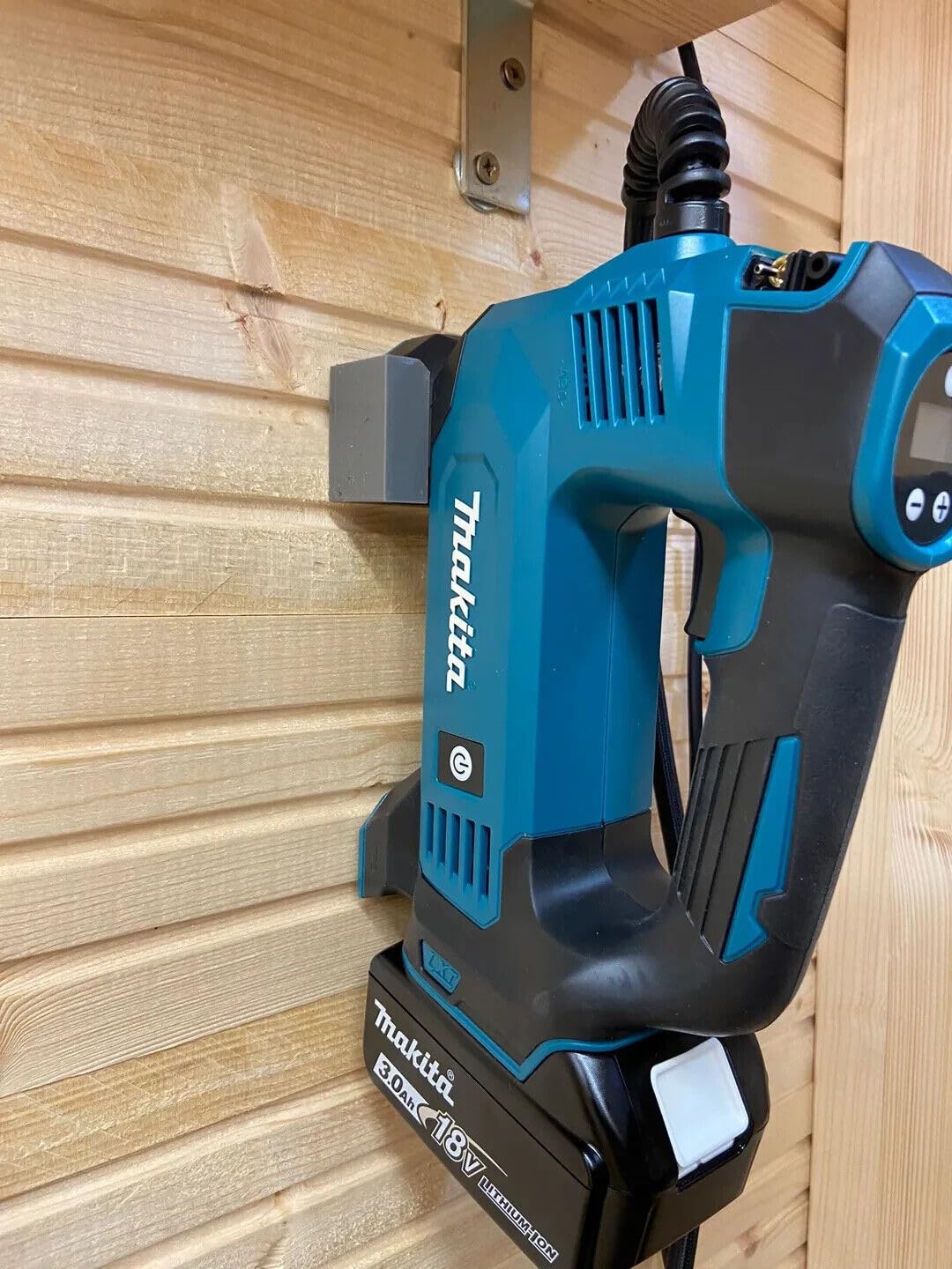 Print Forge Wall Mounted Hanger for Makita Inflator DMP180Z Compressor 18V LXT, Black - Image 3