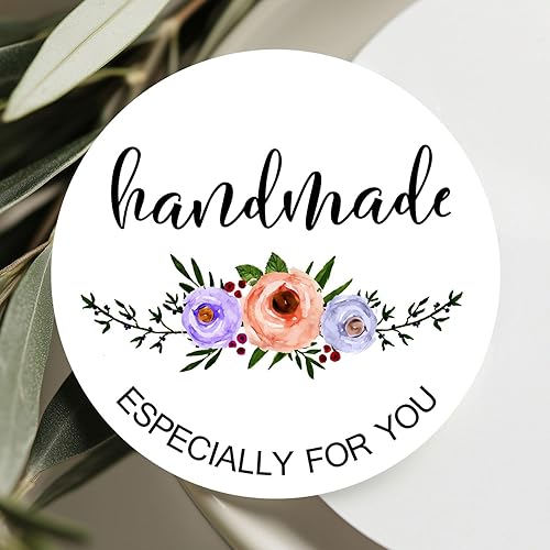 120 x Handmade Labels Stickers Bouquets Handmade Stickers Candy Label Flower Labels Especially for You Party Favor Stickers 1.6 in