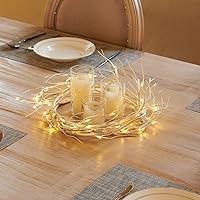 Vista 5 de Hairui Guirnalda de abedul iluminada, funciona con pilas, con 8 funciones, 48 luces blancas cálidas y multicolor, de 6 pies, guirnalda preiluminada