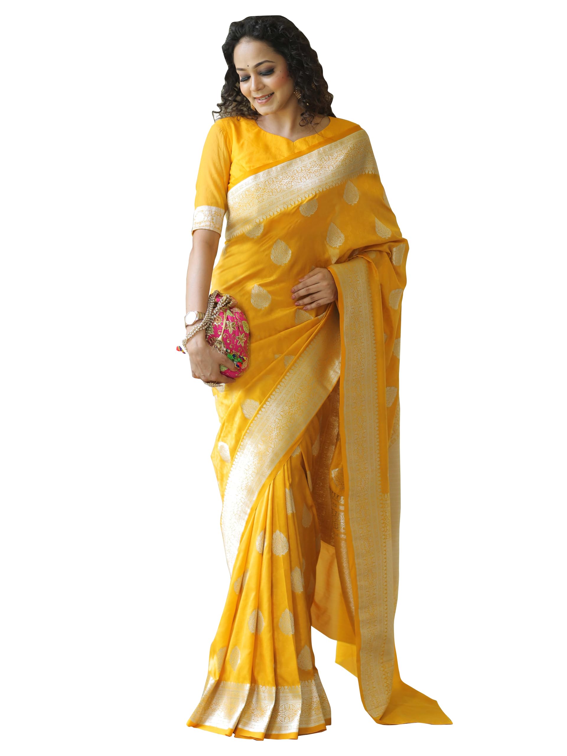 SugathariWomen's Banarasi Saree Pure Kanjivaram Silk Saree Soft new ladies 2025 Design Wear Pattu Sarees Latest Sadi Party Sari collections With Blouse Piece (San Pari-224)