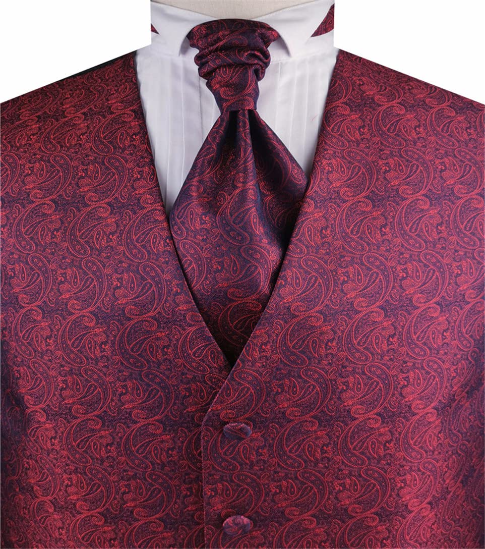 ME&SLEEVE 3 uds clásico chaleco de los hombres traje formal chaleco y lazo bolsillo cuadrado para el novio
