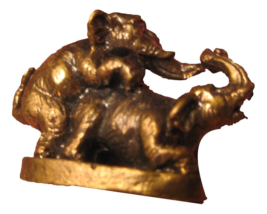 Amazon.co.jp: 小さな真鍮タイお守り像象の交尾 Elephant Mating