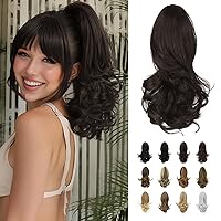 Vista 6 de Sofeiyan - Extensión de cola de caballo de 13.0 pulgadas, rizada y larga, con pinza, extensiones de pelo sintético de aspecto natural para mujer