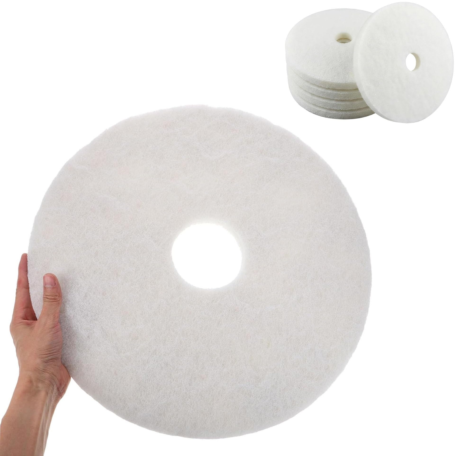 ZhuiFengAA 20-24" Heavy-Duty Floor Buffer Stripping Pads, Thick Non-Woven Floor Maintenance Scrubber Pads For Cleaning, Scrubbing, Buffing & Polishing, White Scrub Pad, 5-Pack Care(24IN)