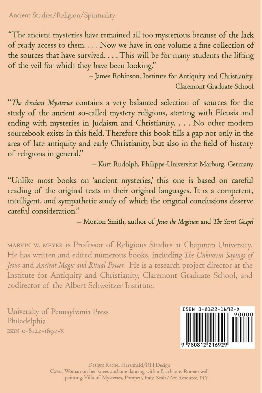 The Ancient Mysteries: A Sourcebook of Sacred Texts
