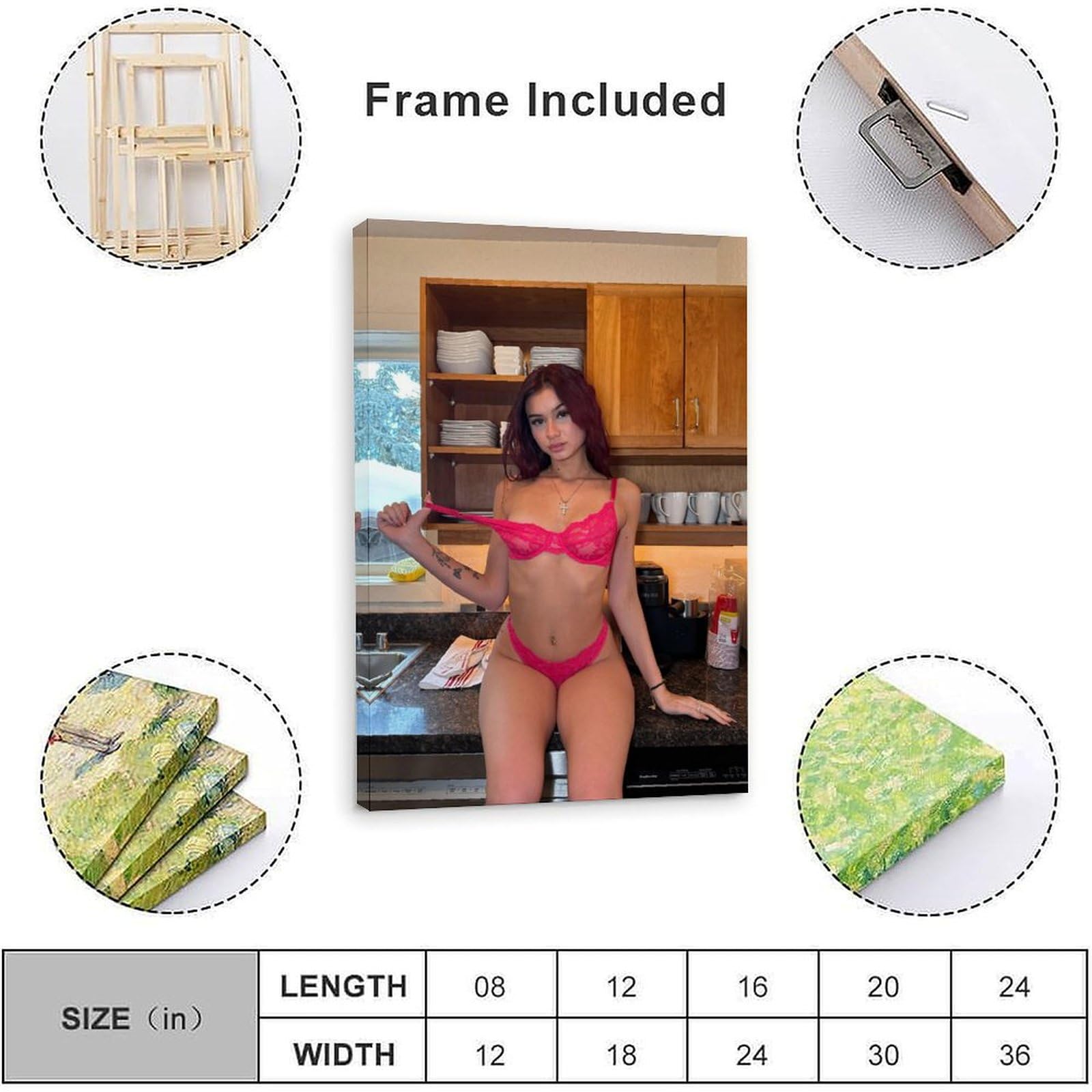 American Glamorous Model Andie Elle Sexy Portrait Figure Poster Canvas Art  Wall Poster Printing Office Bedroom Aesthetic Poster Living  Room20x30inch(50x75cm) Frame-style : Amazon.ca: Home