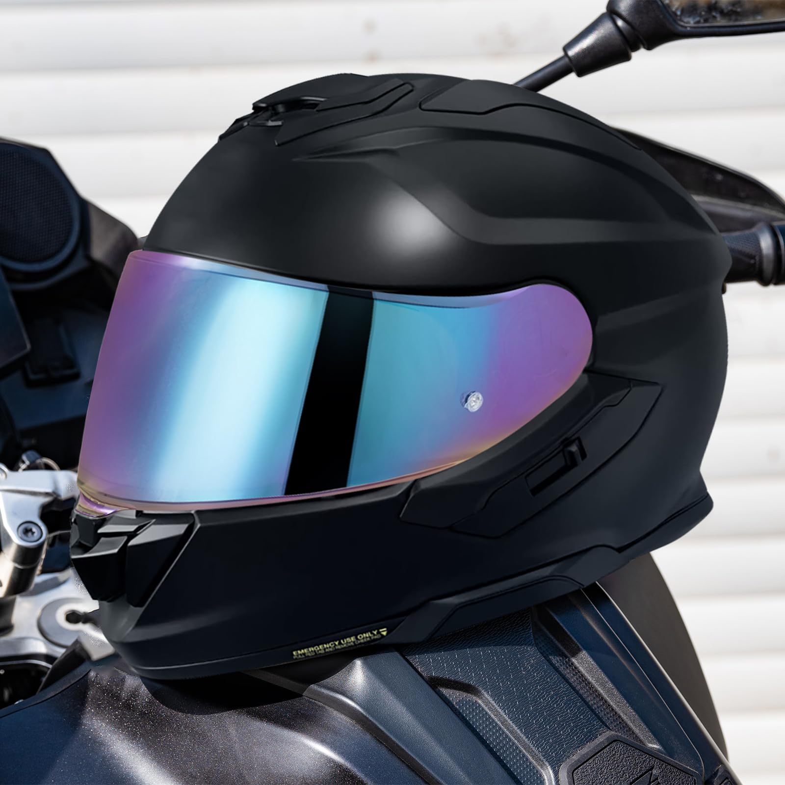 Visiera Casco Moto per GT Air 3 CNS-1C Visiera Casco Integrale Antivento Protezione UV Lente per Visiera per Casco Parti di Ricambio (Arcobaleno)