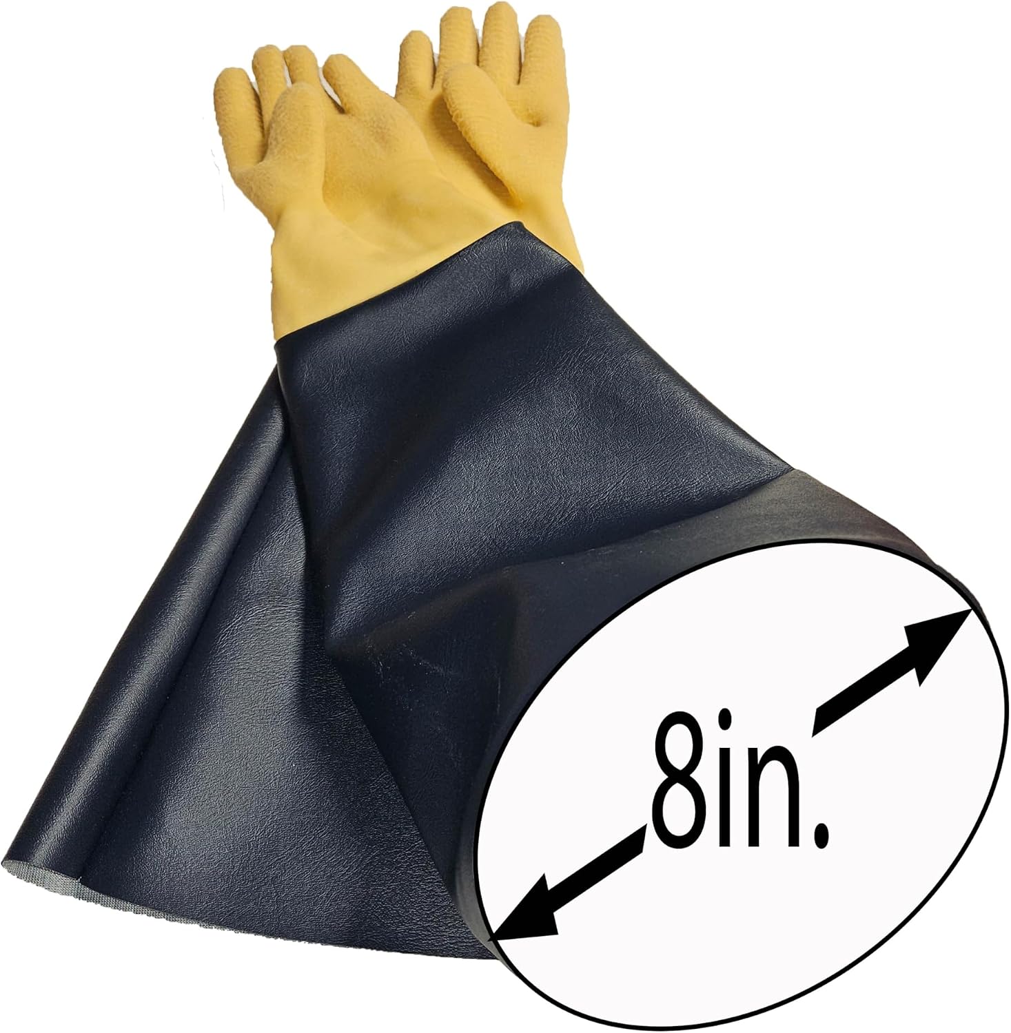 Natural Latex Rubber Gloves for Sandblasting Sandblaster Sand Blast Cabinet - 8" x 26"