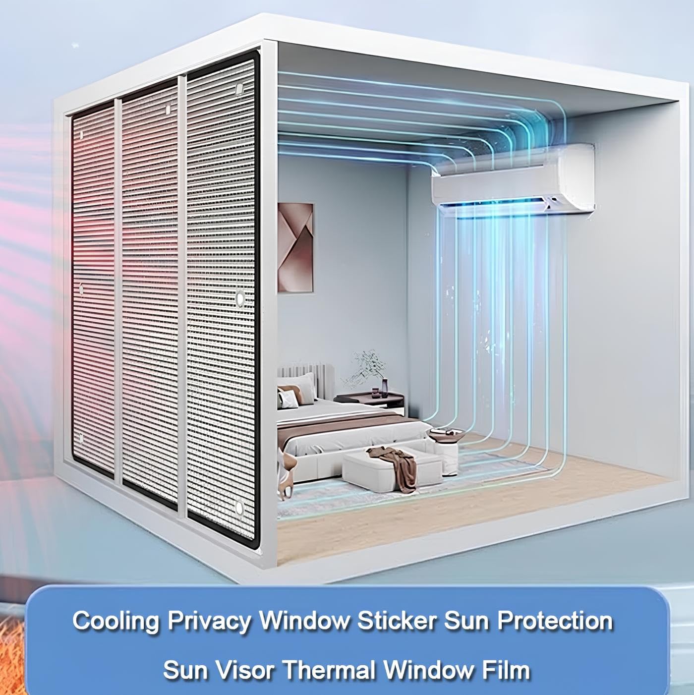 Película Aislante Térmico para Ventanas De Aluminio Doble Capa, Lámina De Aluminio Reflectante con Ventosas Película De Privacidad Aislante Termico Ventanas para Hogar Oficina(130x285cm)