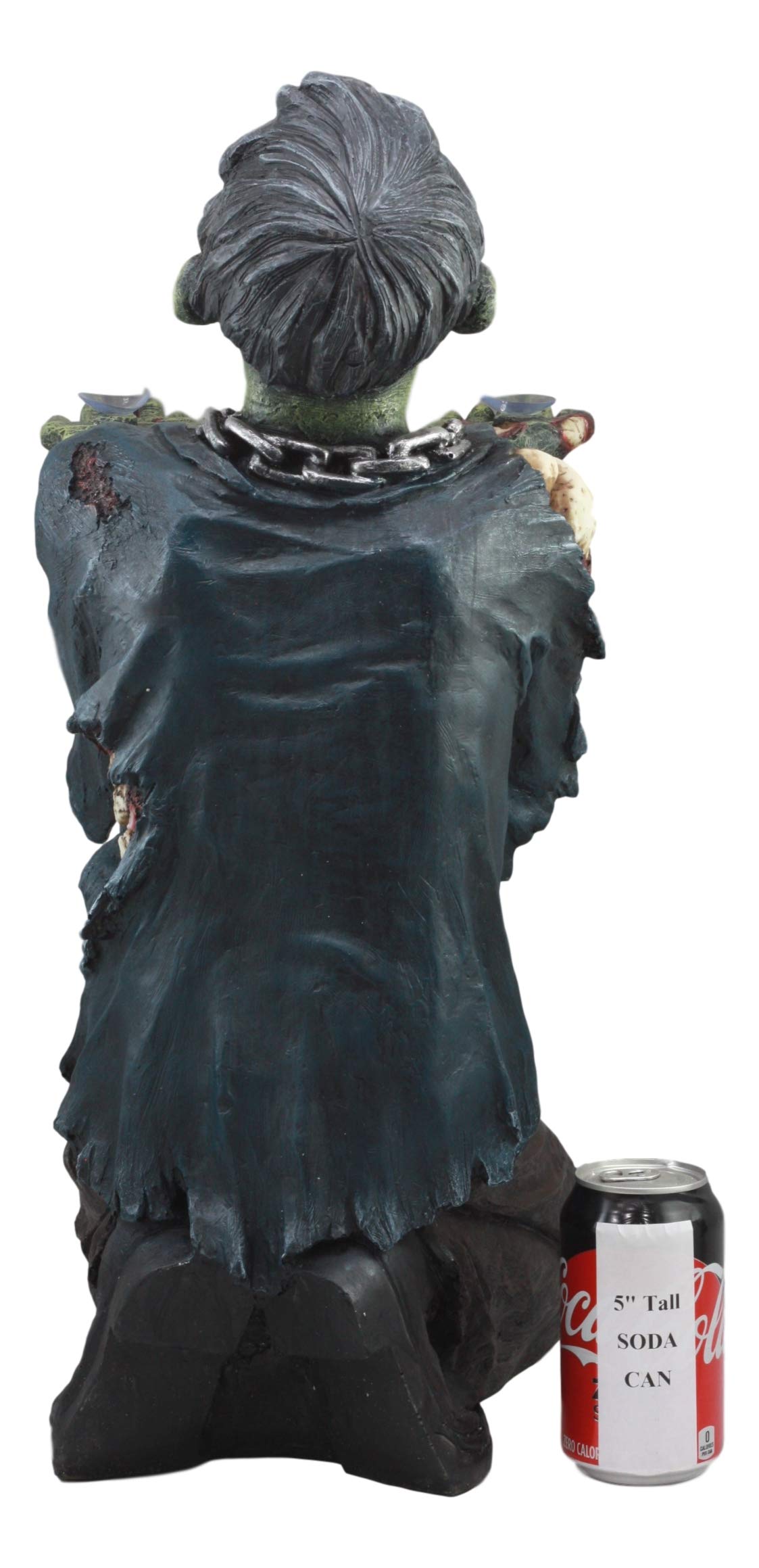 Ebros Begging Chained Slave Walking Undead Zombie Side Table with Glass 22.5"H Pet Impaled