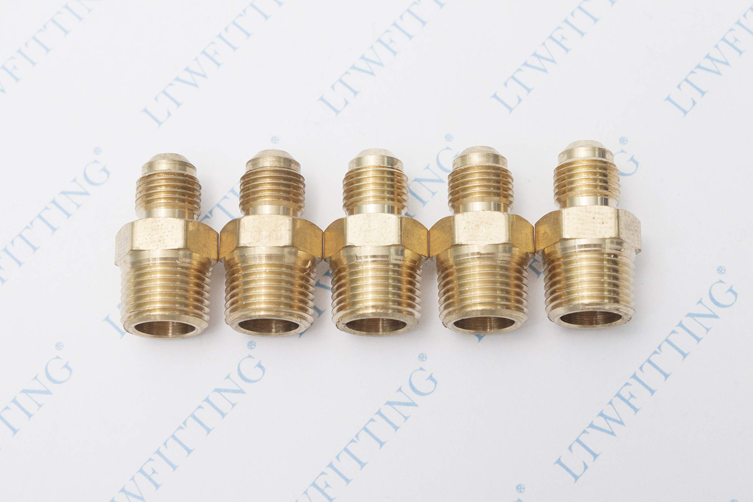1/8\" T X 1/8\" NPT SAE 45 Flare Brass Fitting - Male Connector (Tube To Male Pipe