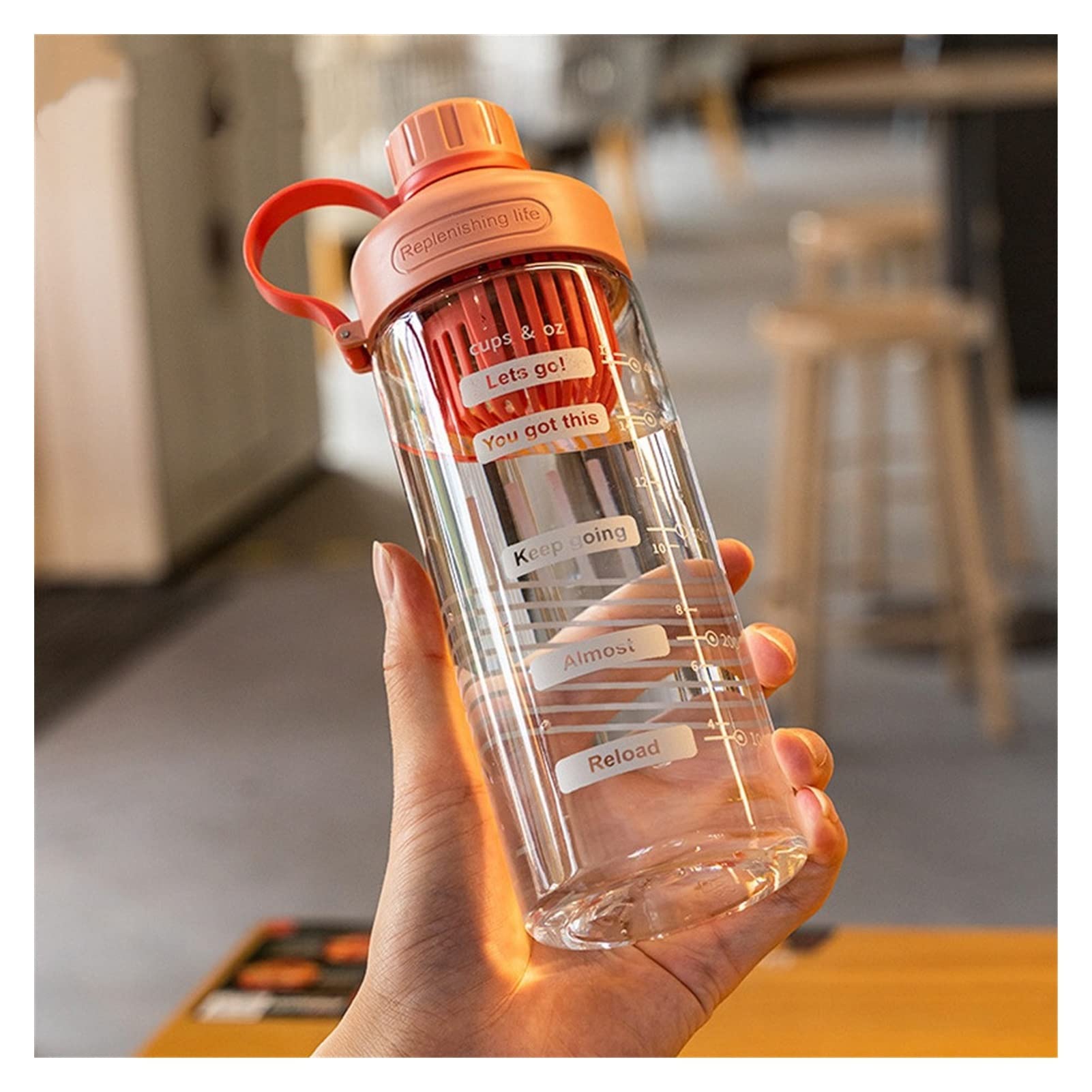 MRKU Bottiglia d'Acqua in plastica per Bere, Portatile, per Sport, tè, caffè, Utensili da Cucina, Bottiglia d'Acqua a Prova di perdite per la Scuola, Bottiglie d'Acqua