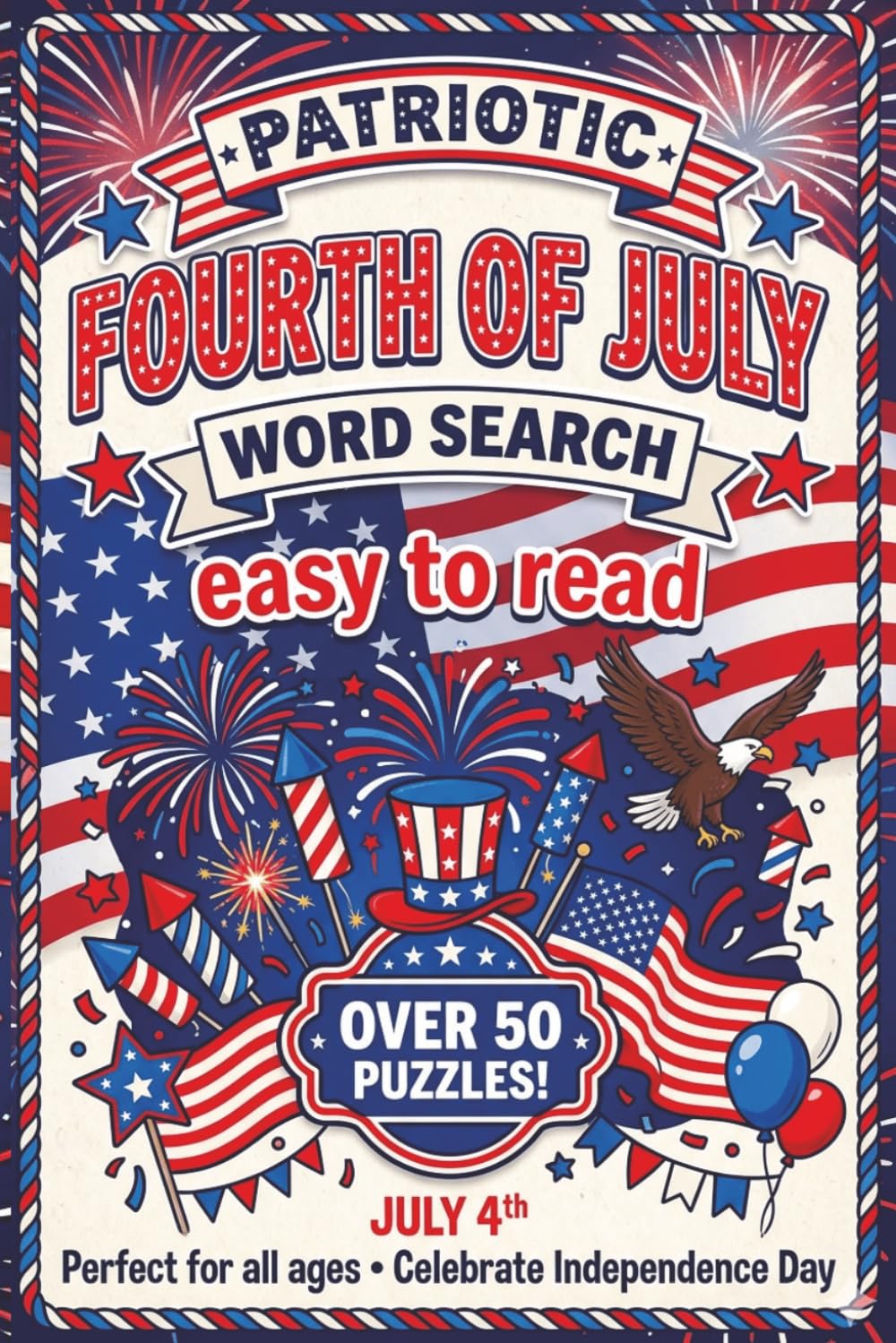 4th of July Word Search: A Patriotic July 4th Puzzle Book for the Whole Family | Fun Independence Day Brain Games for Adults, Teens, and Seniors