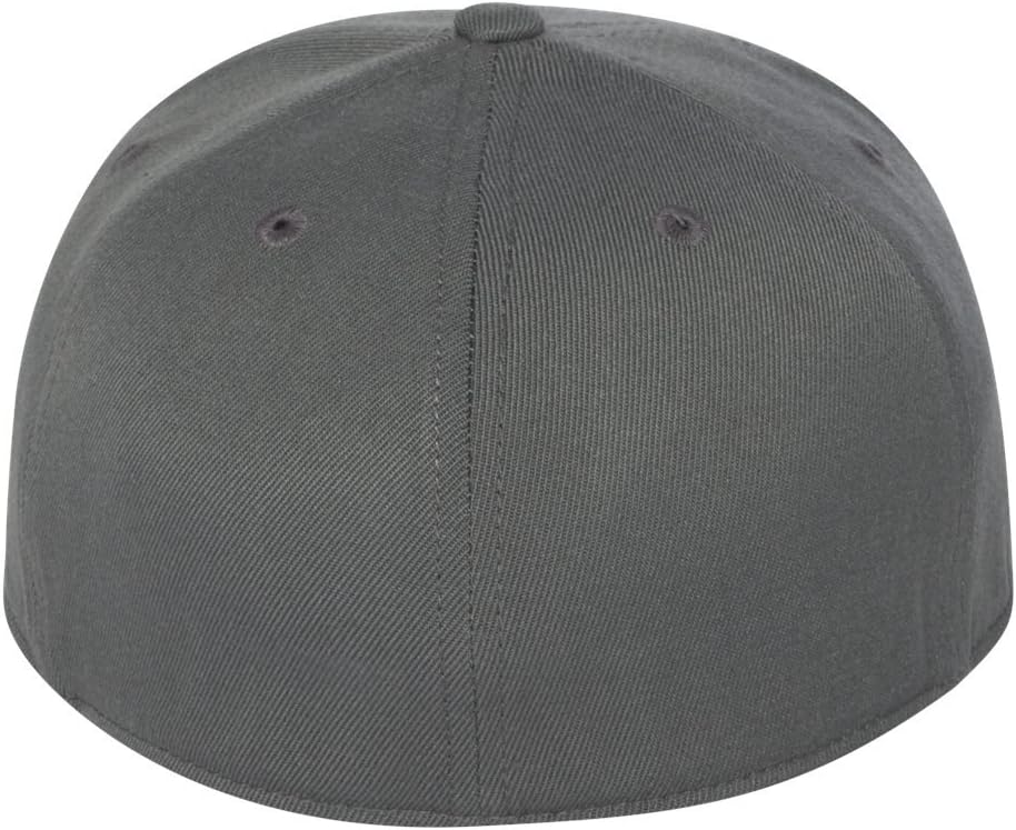 Premium Original Flexfit Flatbill Fitted 6210 Hat - Dark Grey - Image 4