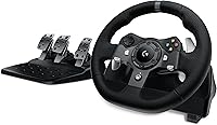Logitech G920 Driving Force Racing Wheel & Pedals for Xbox Series X|S, Xbox One, PC - Realistic Force Feedback, Leather Wheel, Steel Shifters