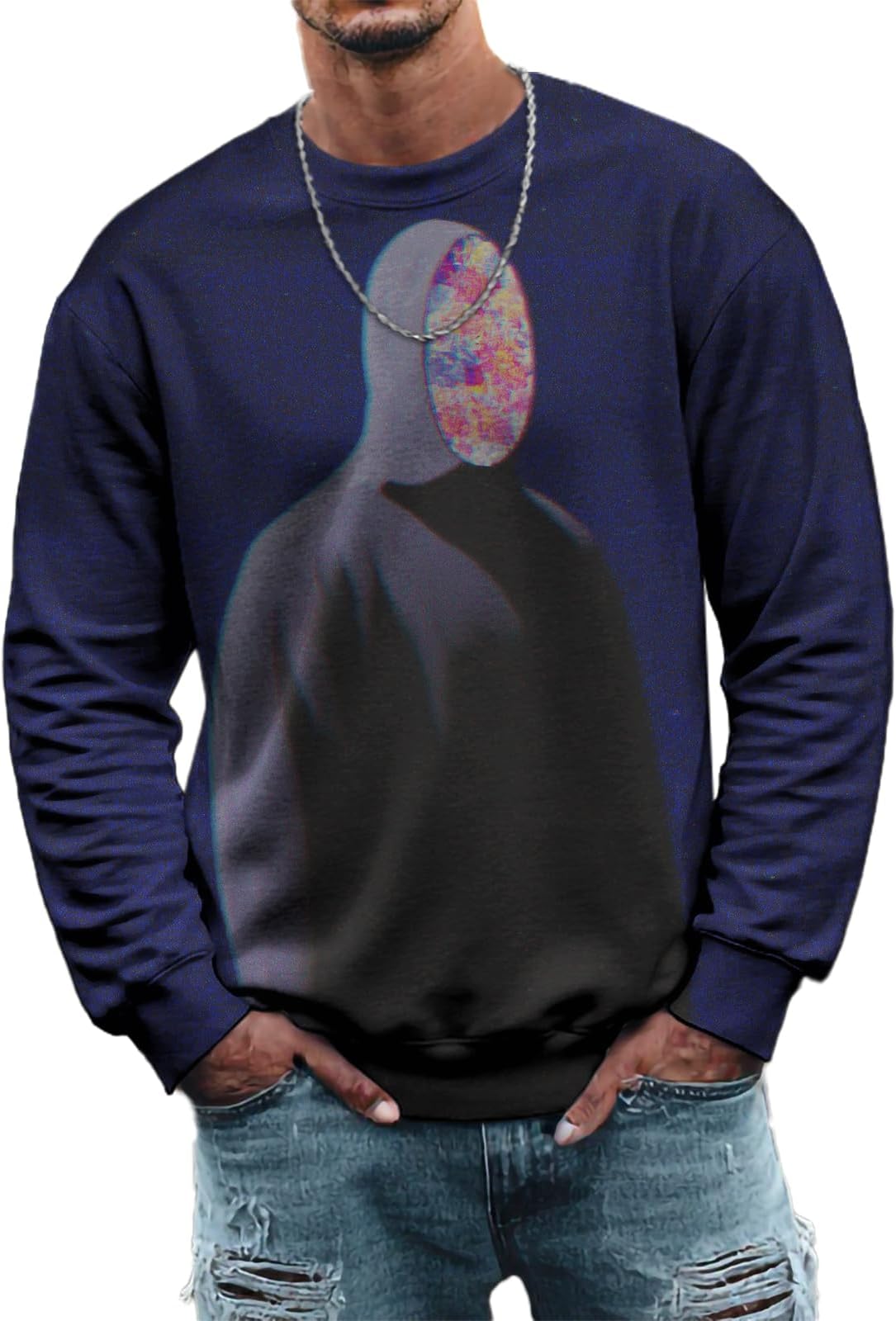 - Hoodless Sweatshirts for Men Autumn Winter Casual Long Sleeve Crewneck Tops Warm Comfort Cool Pullover Versatile