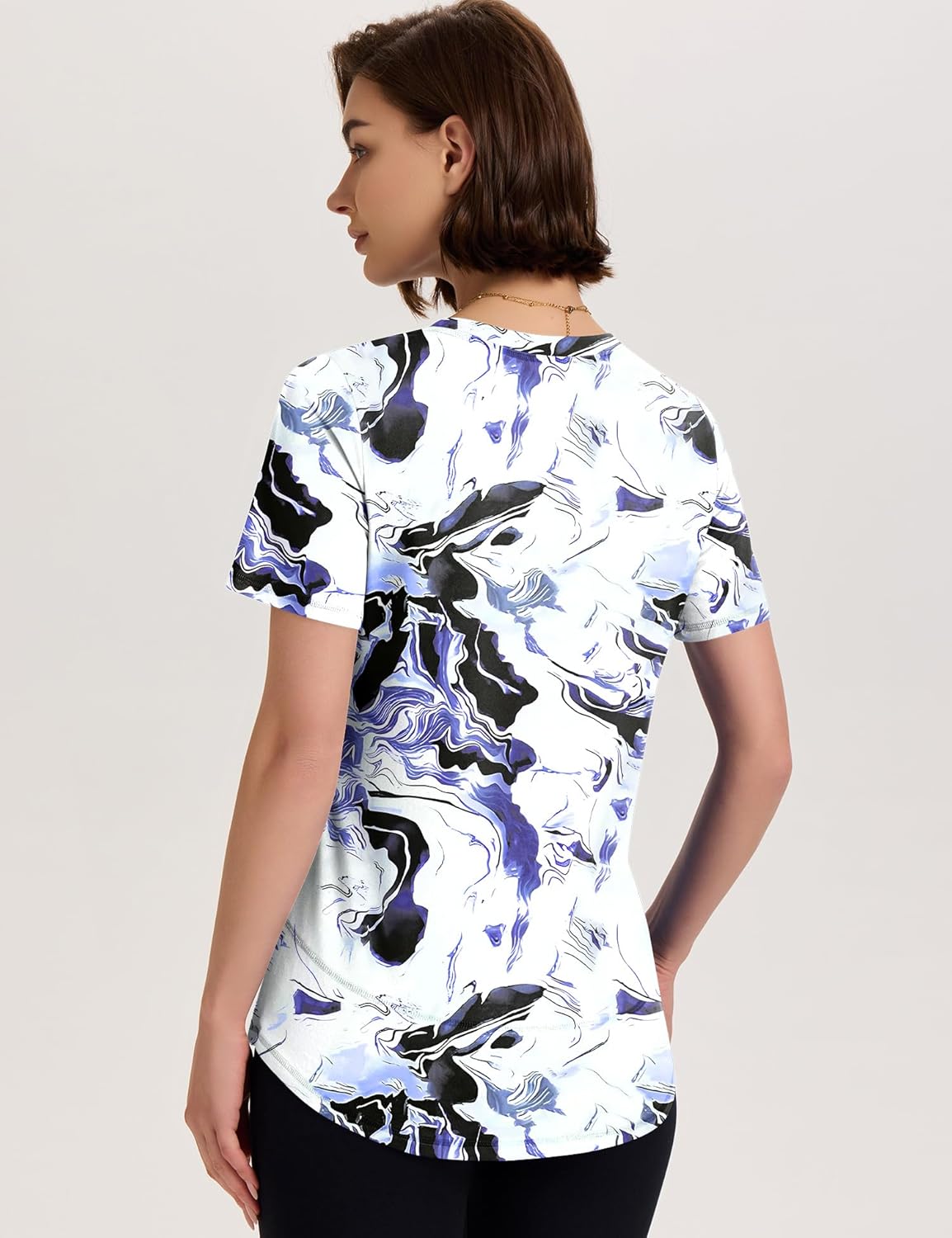 TCOT Workout Tops for Women V Neck Short Sleeve Hiking T-Shirts Yoga Shirts Athletic Top Exercise Shirt - Image 7