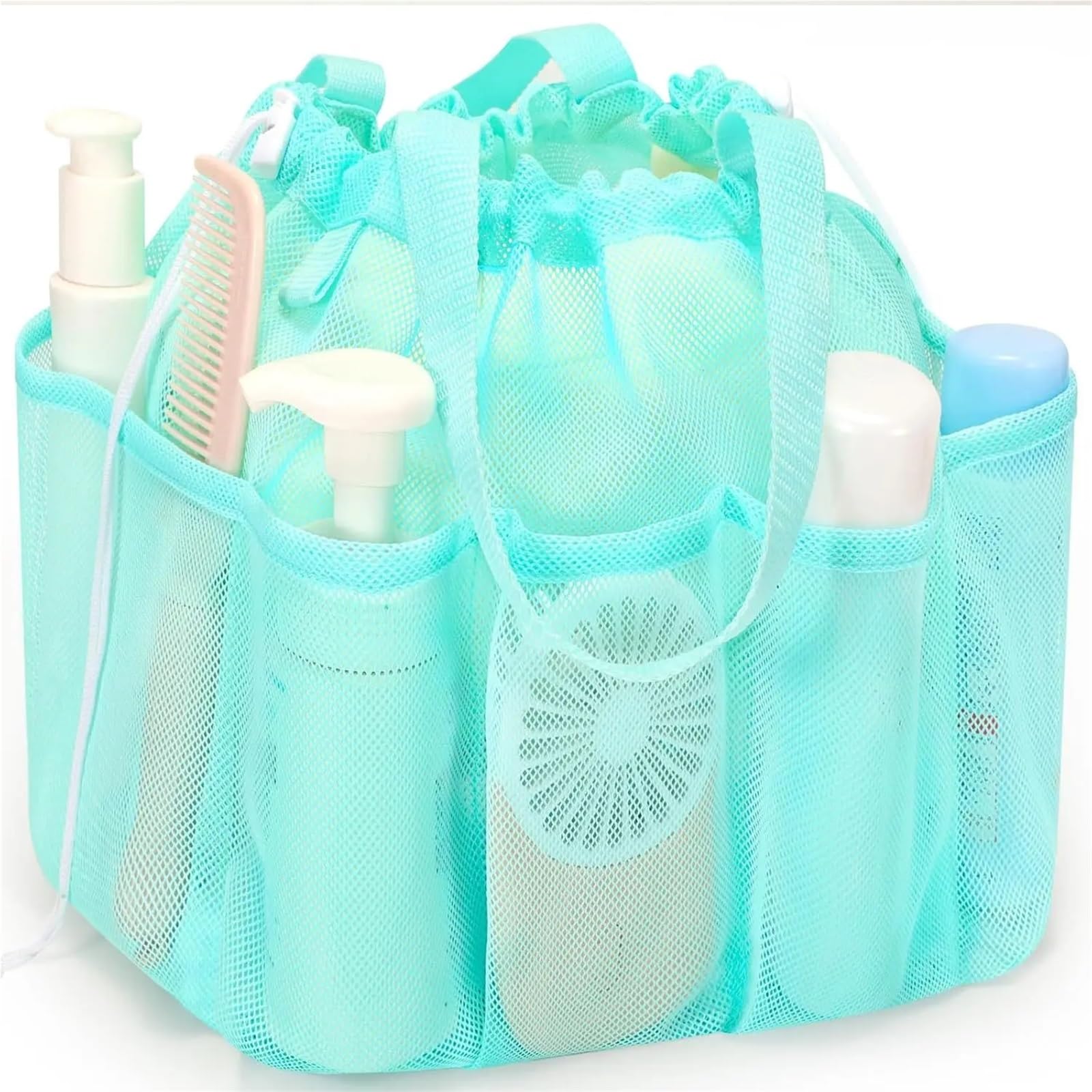 FQLFBHBG Shower portable Mesh Shower Caddy Portable with Drawstring Dorm Room Essentials for College Students Girls Shower Bag