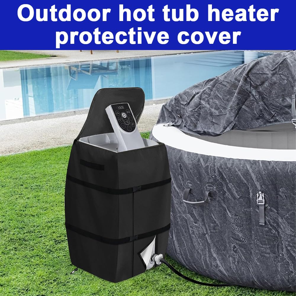 CLIUNT Hot Tub Pump Cover, Spa Heater Pump Cover, Waterproof Dustproof SPA Hot Tub Covers with Zipper - Image 4