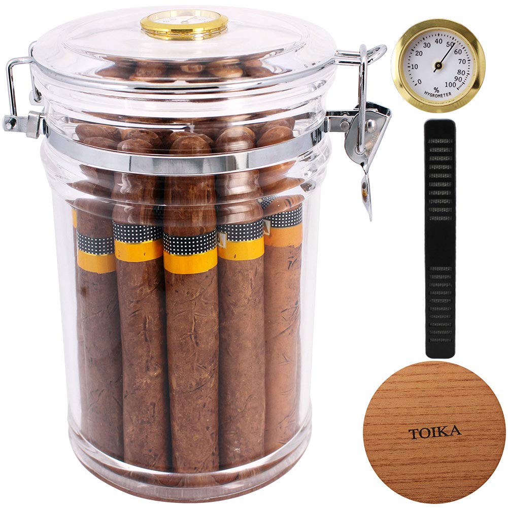 Buy TOIKA Quality Transparent Acrylic Long Cigar Humidor Box,Cigar Tube
