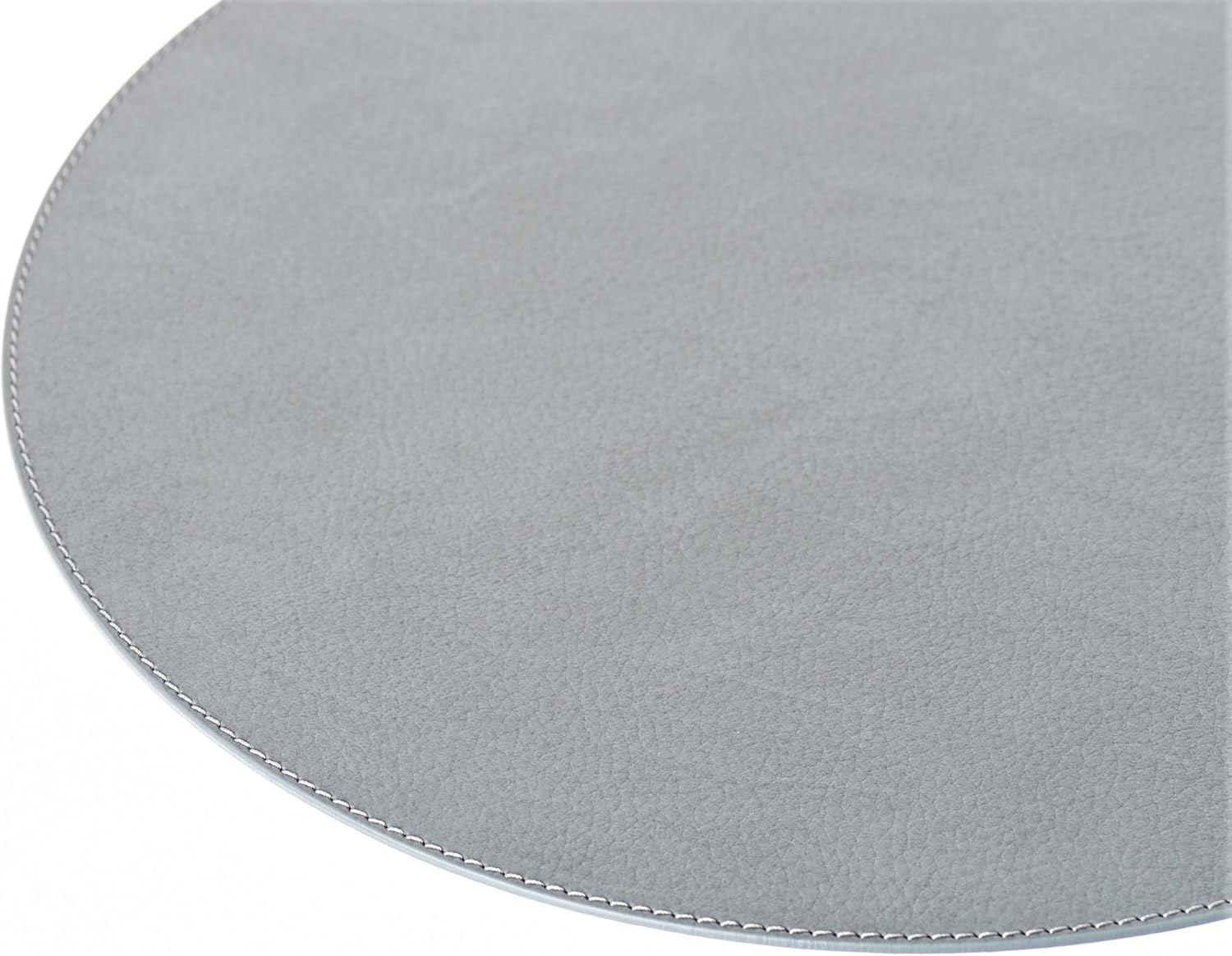 Nikalaz Oval Placemats Set (Pack of 4) Recycled Leather Table Mats 18 x 13 inches (45.7 x 33 centimetres), Kitchen Dining Table Decor by Nikalaz (Dirty Grey)