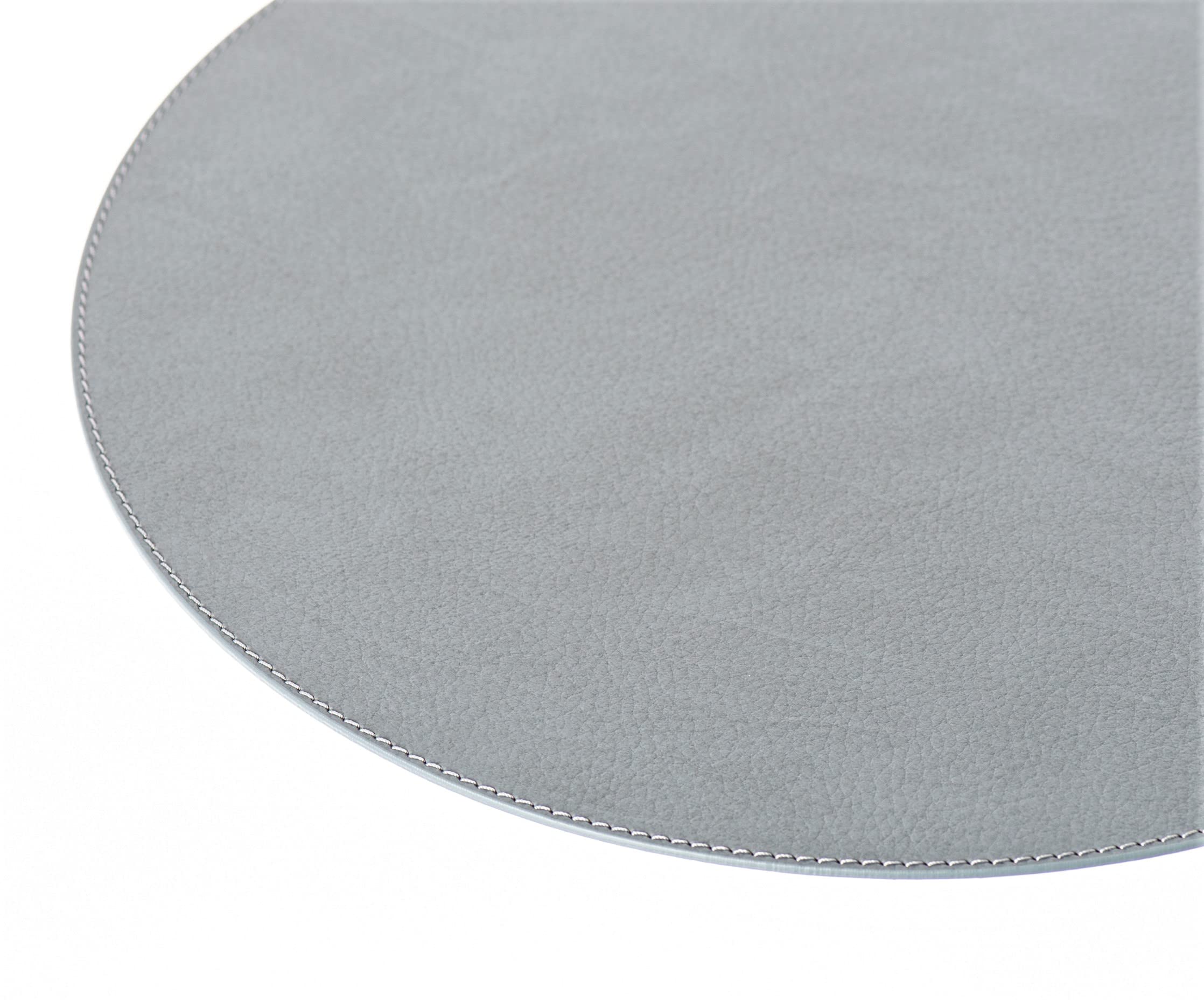 Nikalaz Manteles individuales ovalados de piel reciclada, 4 unidades, 45,7 x 33 cm (gris sucio)