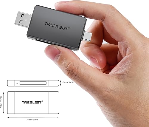 Miniatura 2 de CFexpress - Lector de tarjetas tipo B, USB 3.2 de 10 Gb de hasta 900 MBs, velocidades 2 en 1, puerto USB-C y USB-A para cámara CFE tipo B, adaptador