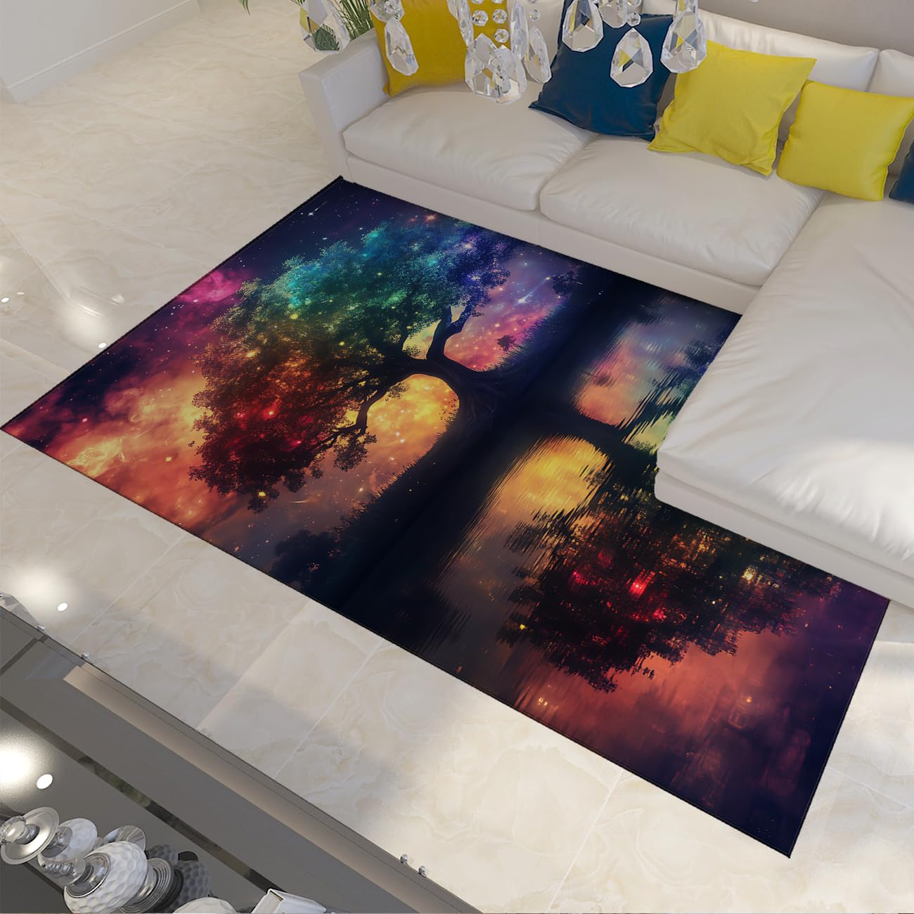 Tapis sol fantasy antidérapant et lavable pour sécuriser le salon et la nurserie