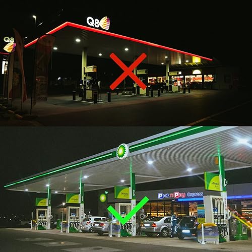 Miniatura 6 de OSTEK Luz de toldo LED de 150 W, 19,500 lm 5700 K, iluminación de estación de servicio e iluminación de cochera, accesorio LED medio exterior